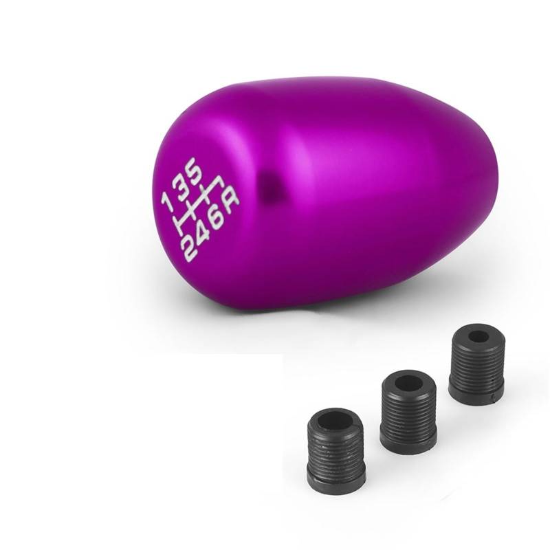 Schaltknauf,Gear Shift Knob Racing Universal 6-Gang-Auto-Schaltknauf manuell automatisch for 8 mm, 10 mm, 12 mm Schalthebel(Purple) von AYKNINGD