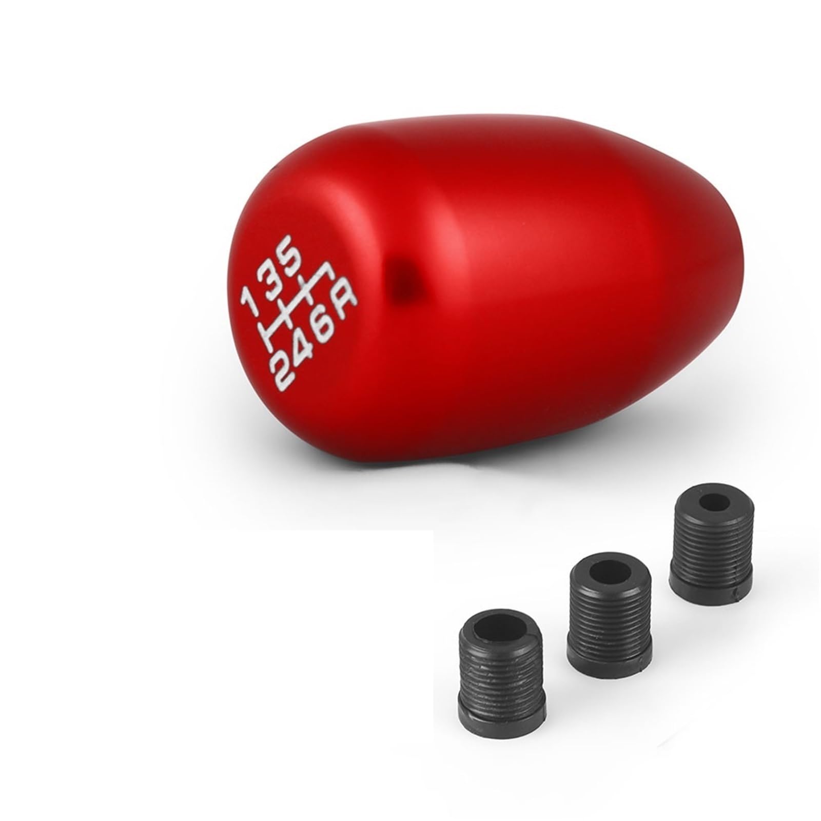 Schaltknauf,Gear Shift Knob Racing Universal 6-Gang-Auto-Schaltknauf manuell automatisch for 8 mm, 10 mm, 12 mm Schalthebel(Red) von AYKNINGD