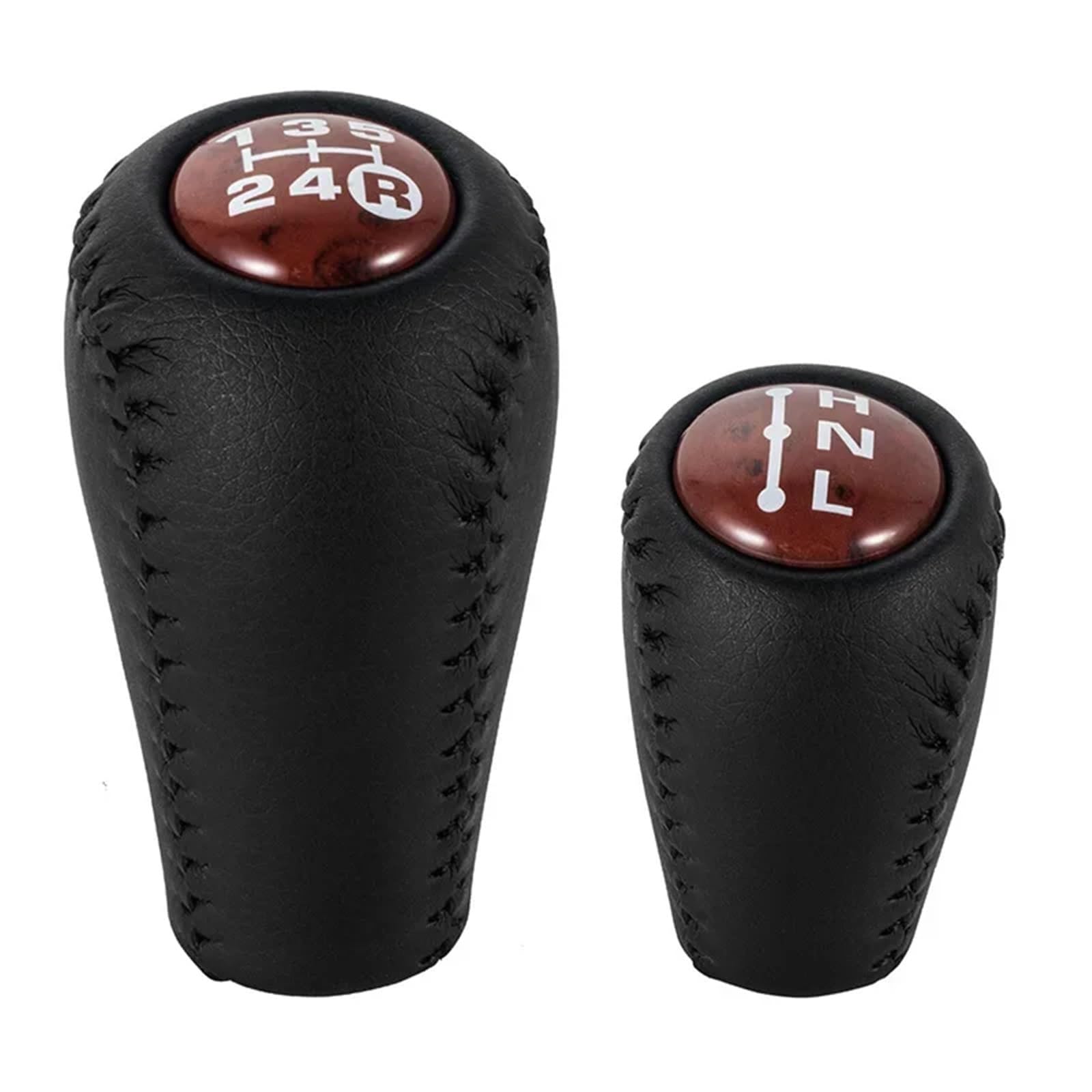 Schaltknauf,Gear Shift Knob Schaltknauf, 5-Gang-Schaltgetriebe, Leder-Transfer-Gangschaltung(Brown Set) von AYKNINGD