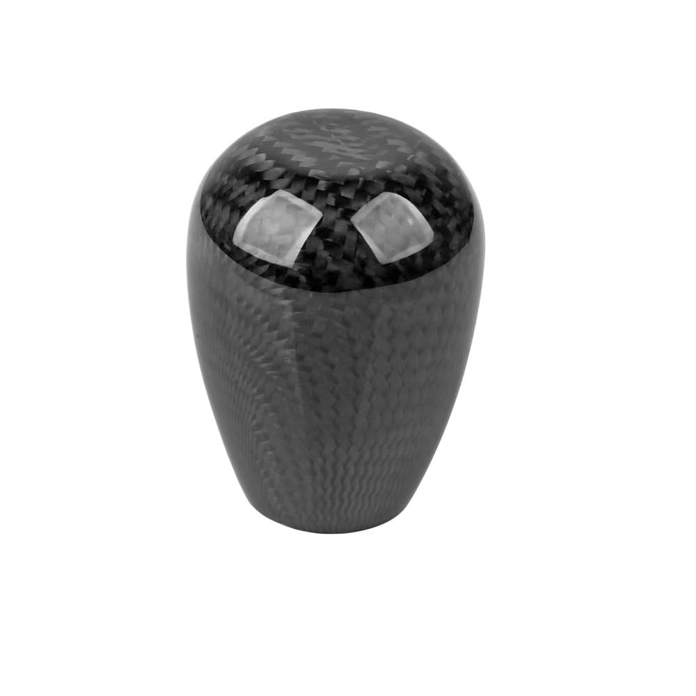 Schaltknauf,Gear Shift Knob Stil Universeller ovaler/kugelförmiger manueller Schaltknauf aus Kohlefaser mit 3 Adaptern for die meisten Autodekorationen. Klassisch(TW-ED) von AYKNINGD