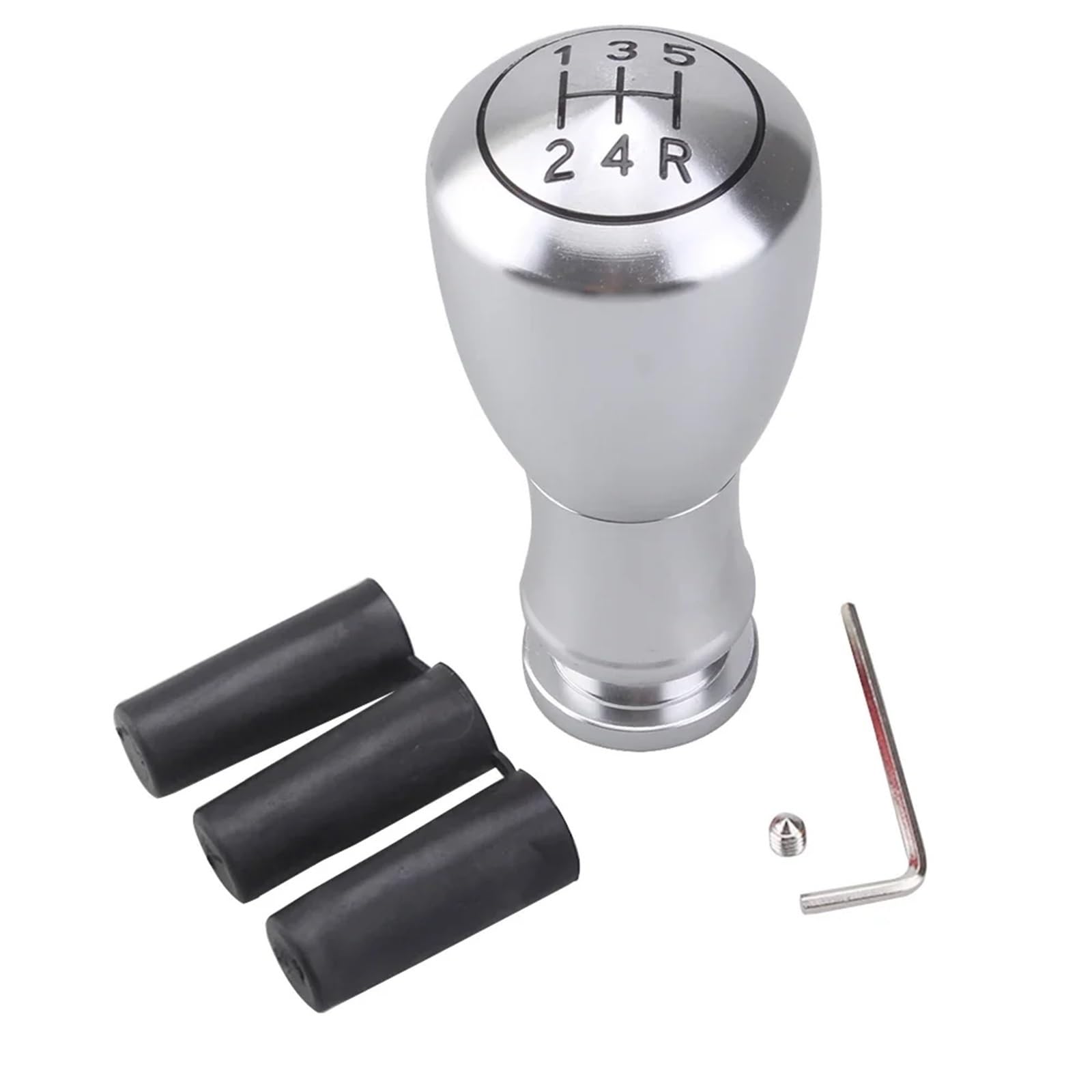 Schaltknauf,Gear Shift Knob Universeller 5-Gang-Schaltgetriebe-Universal-Schaltkopf aus Aluminiumlegierung for Nachrüsten des Fahrzeugs mit Schaltkopf(White) von AYKNINGD