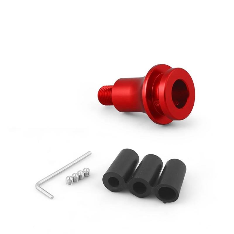 Schaltknauf,Gear Shift Knob Universeller Auto-Handschaltknauf-Adapter for M12 x 1,25-Gewinde aus Aluminiumlegierung(Red) von AYKNINGD