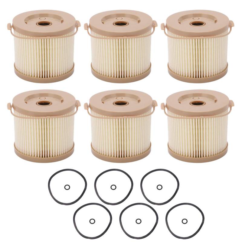 6 Filter Kraftstofffilter Wasserabscheider Element Teile ABS Öl/Wasserfilter Kit Kraftstofffilter-Wasserabscheider mit Dichtung Dichtung für Ersatz RACOR 2010PM-OR 500FG von AYNEFY