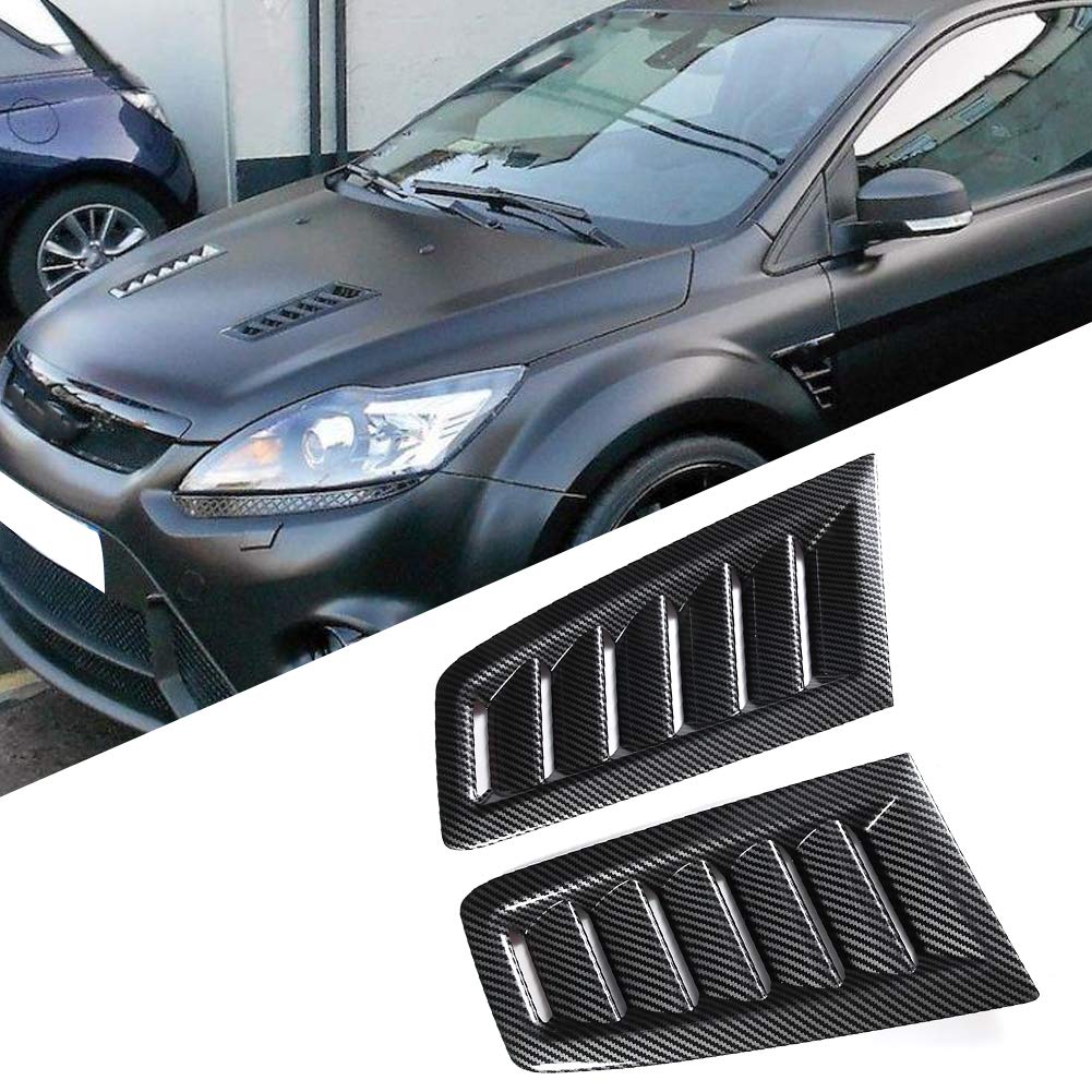 Dekorativer Luftstromeinlass Turbo Motorhaube Motorhaube Seitliche Lüftungsgitter Abdeckung Motorhaube Lüftungsöffnung Modifiziertes Zubehör für Focus RS MK2(Hydrografischer von AYNEFY