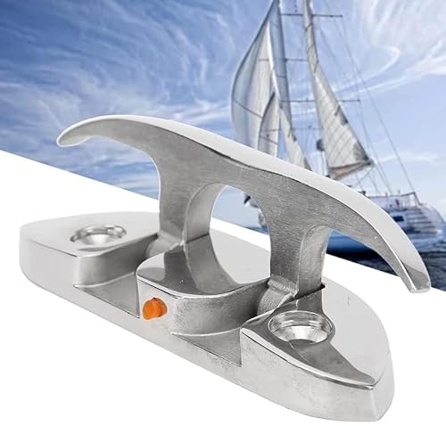 AYNEFY 4-1/2" Boat Klapp Klampe, 316 Edelstahl Hochklappbare Dockklampe Zusammenklappbar Bündige Dockhalterung Hochklappbare Klampe Schlauchboot Klampe für Marineboote von AYNEFY