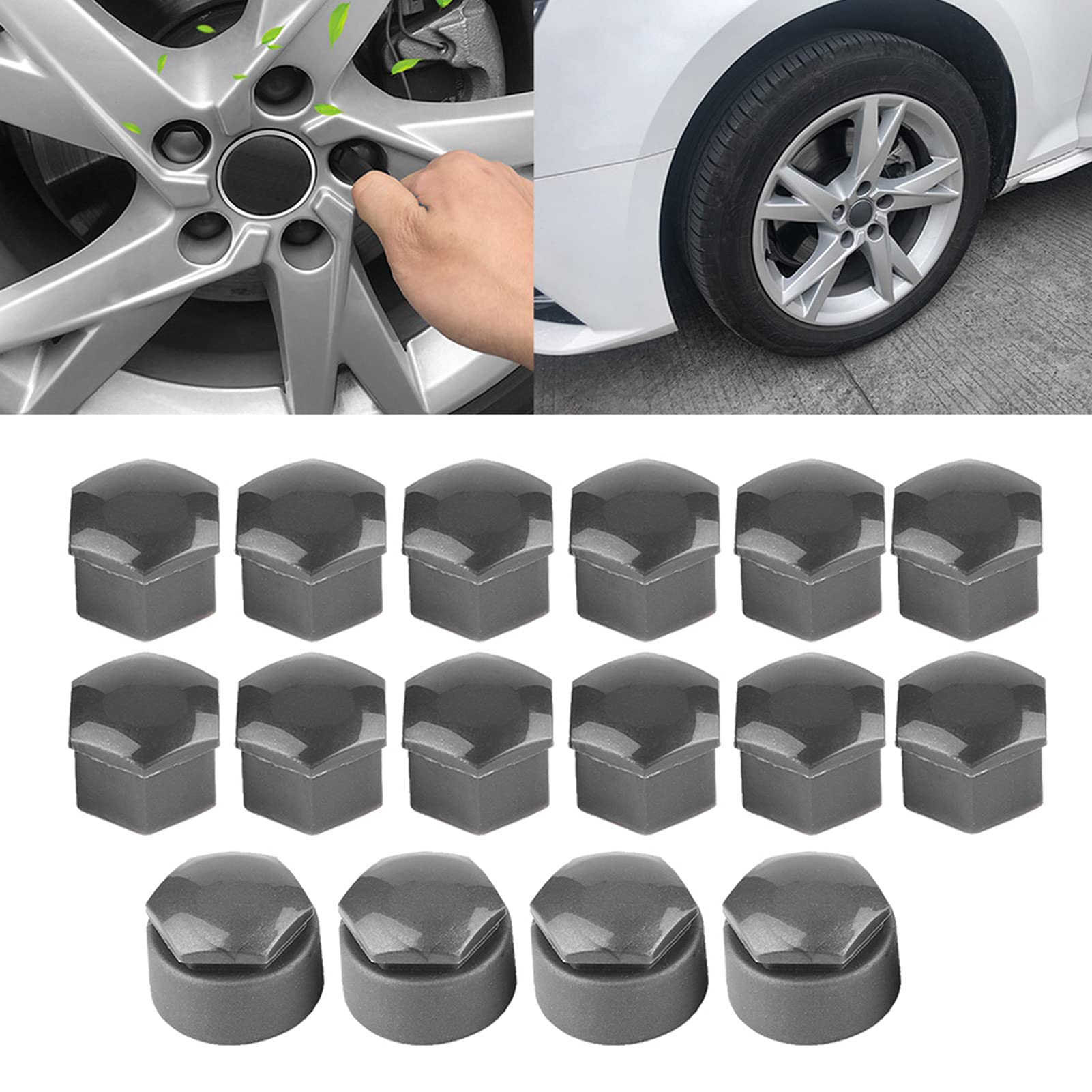 Radbolzenkappen 20pcs 17mm Mutter Auto Rad Auto Nabe Schraube Schutz Anti-Diebstahl-Abdeckung Kappe Gray von AYNEFY