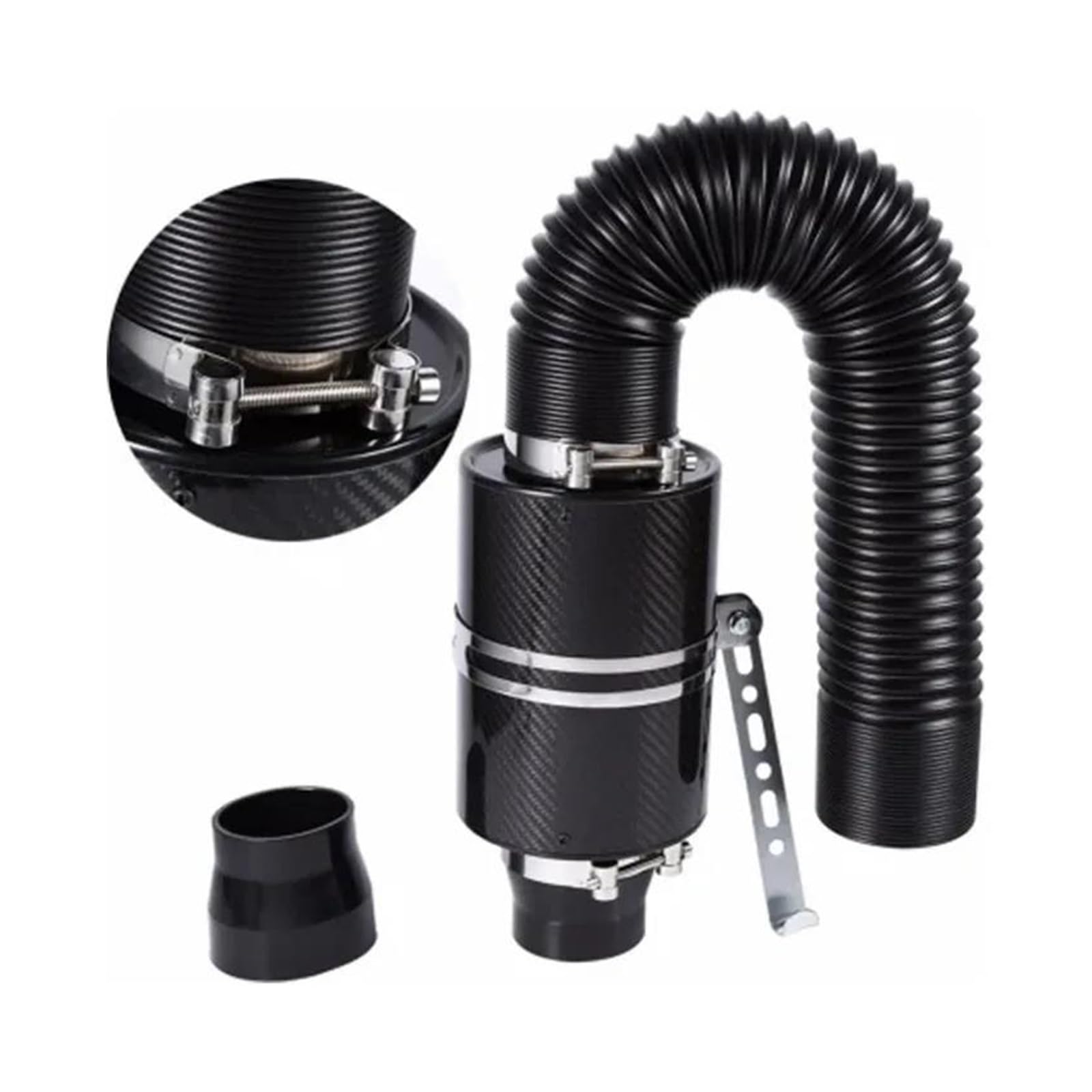 Ansaugschlauch 1 Set Universal Auto Kaltluftfilter Feed Geschlossene Intake Induktion Rohr Schlauch Kit Luftfilter Adapter Faltenbalg Carbon Fiber Auto Lufteinlass von AYOK