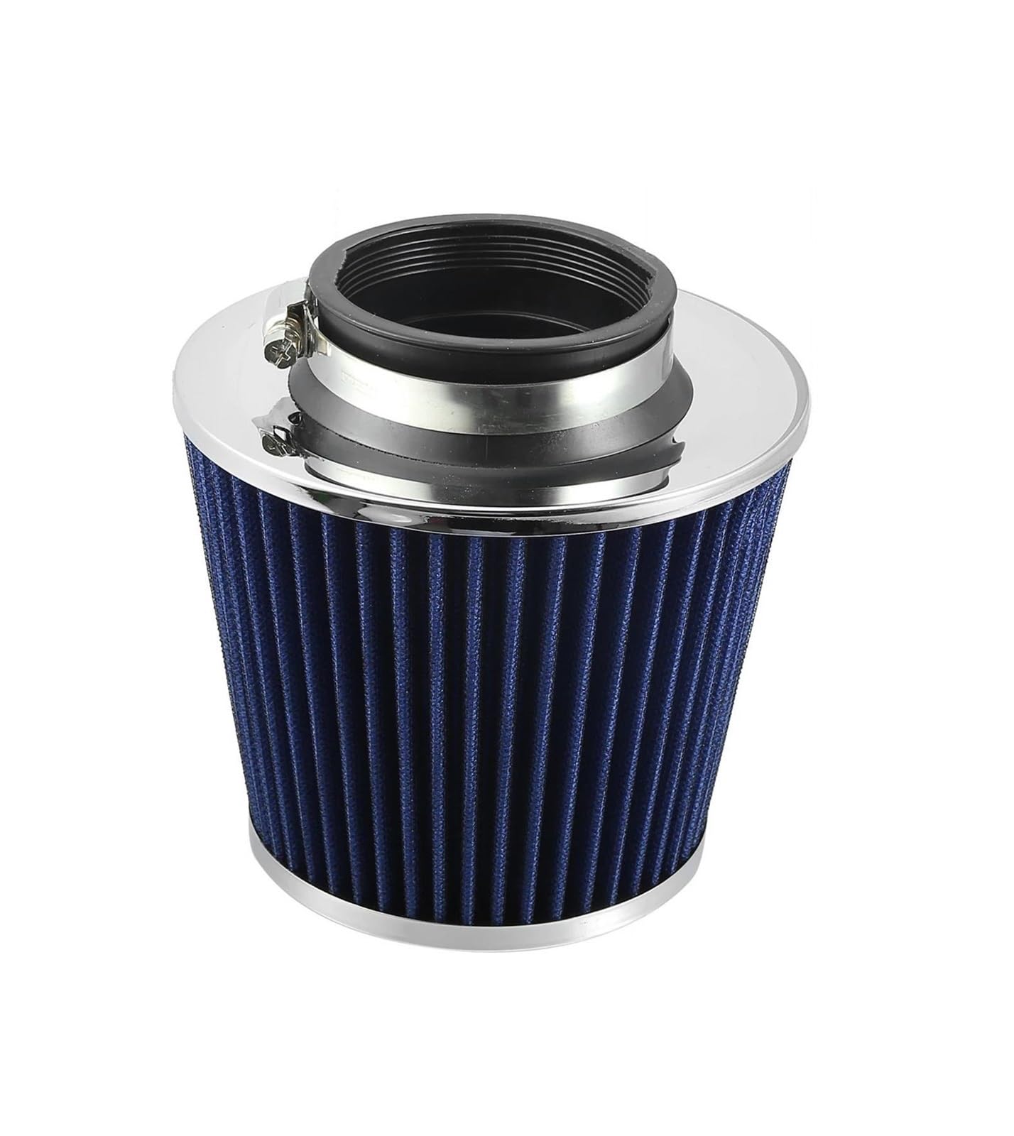 Ansaugschlauch 60/65/70mm Auto Zubehör Auto Motor Reduzierring Einlass Kaltlufteinlass Filter Kegel Teile Waschbar Klemme Auf Trocken Auto Lufteinlass(60mm Blue Silver) von AYOK