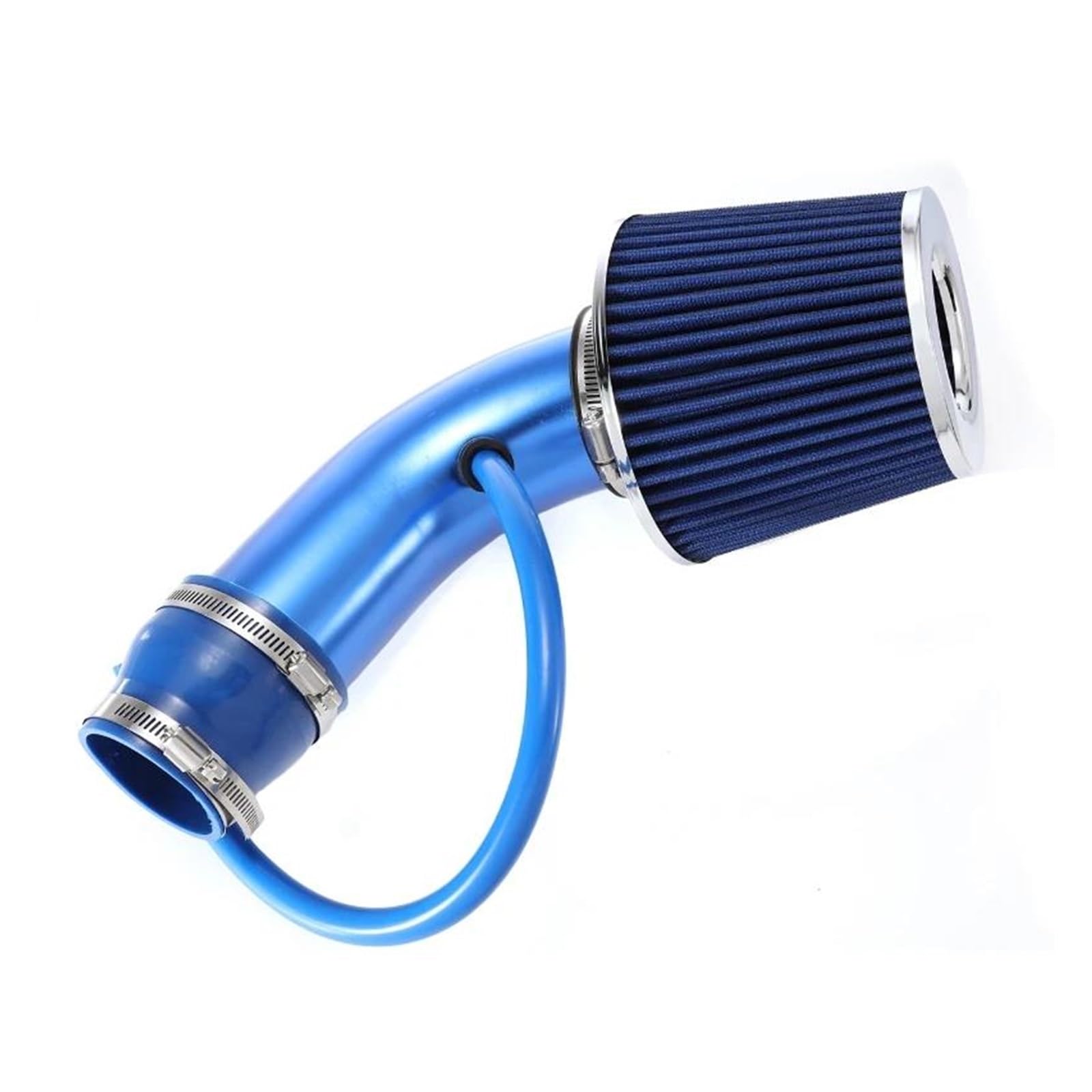 Ansaugschlauch 76mm/3" Oder 64mm/2,5" Universal Aluminium Lufteinlass Filter Rohr Kit Auto Lufteinlass Modifizierte Kit Auto Lufteinlass(Blau) von AYOK