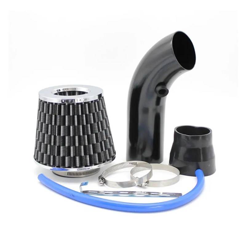 Ansaugschlauch Ansaugrohr Turbo Universal Cold Intake Kit Mit Filter 76mm Auto Automobil Gummischlauch Hochleistungs-Induktionskompressor Auto Lufteinlass(Carbon) von AYOK