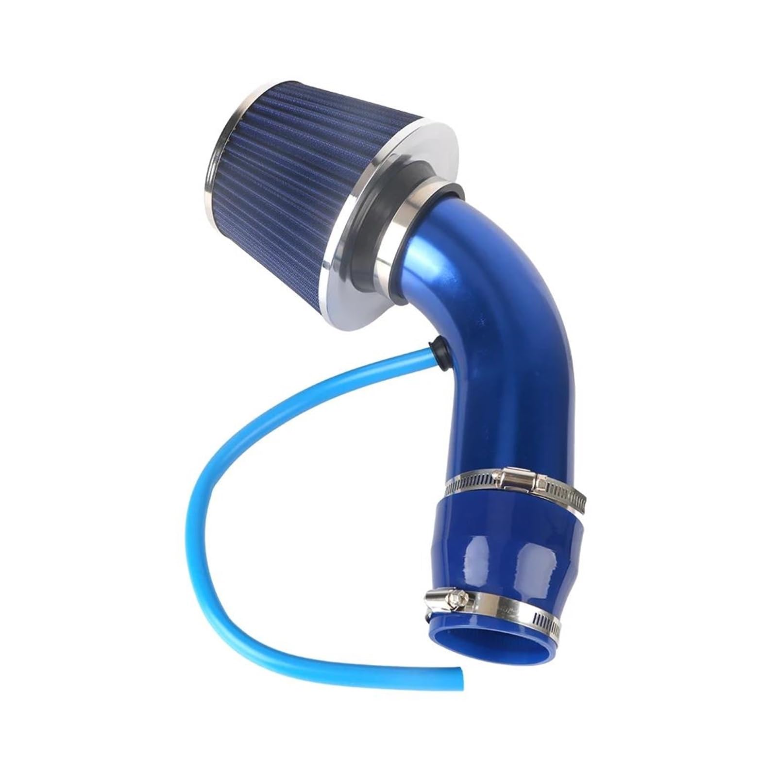 Ansaugschlauch Universal 76mm/3 Zoll Mit Luftfilter Turbo Induktion Rohr Rohr Kit Auto Zubehör Auto Cold Air Intake System Aluminium Auto Lufteinlass(Blau) von AYOK