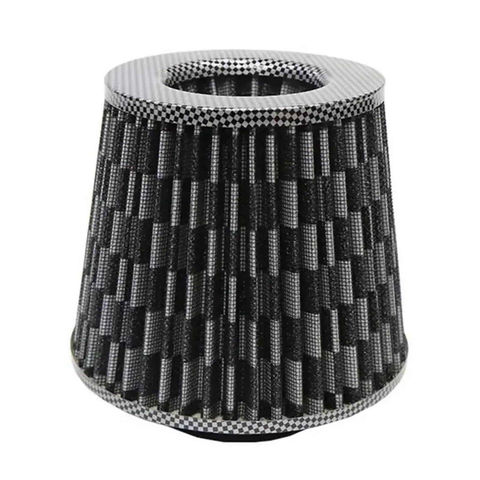 Ansaugschlauch Universeller Auto-modifizierter Luftfilter Mit Hohem Durchfluss Pilzkopf-Luftfilter 76 Mm Universeller Kopf-Luftfilter Auto Lufteinlass(Carbon Fiber Pattern) von AYOK