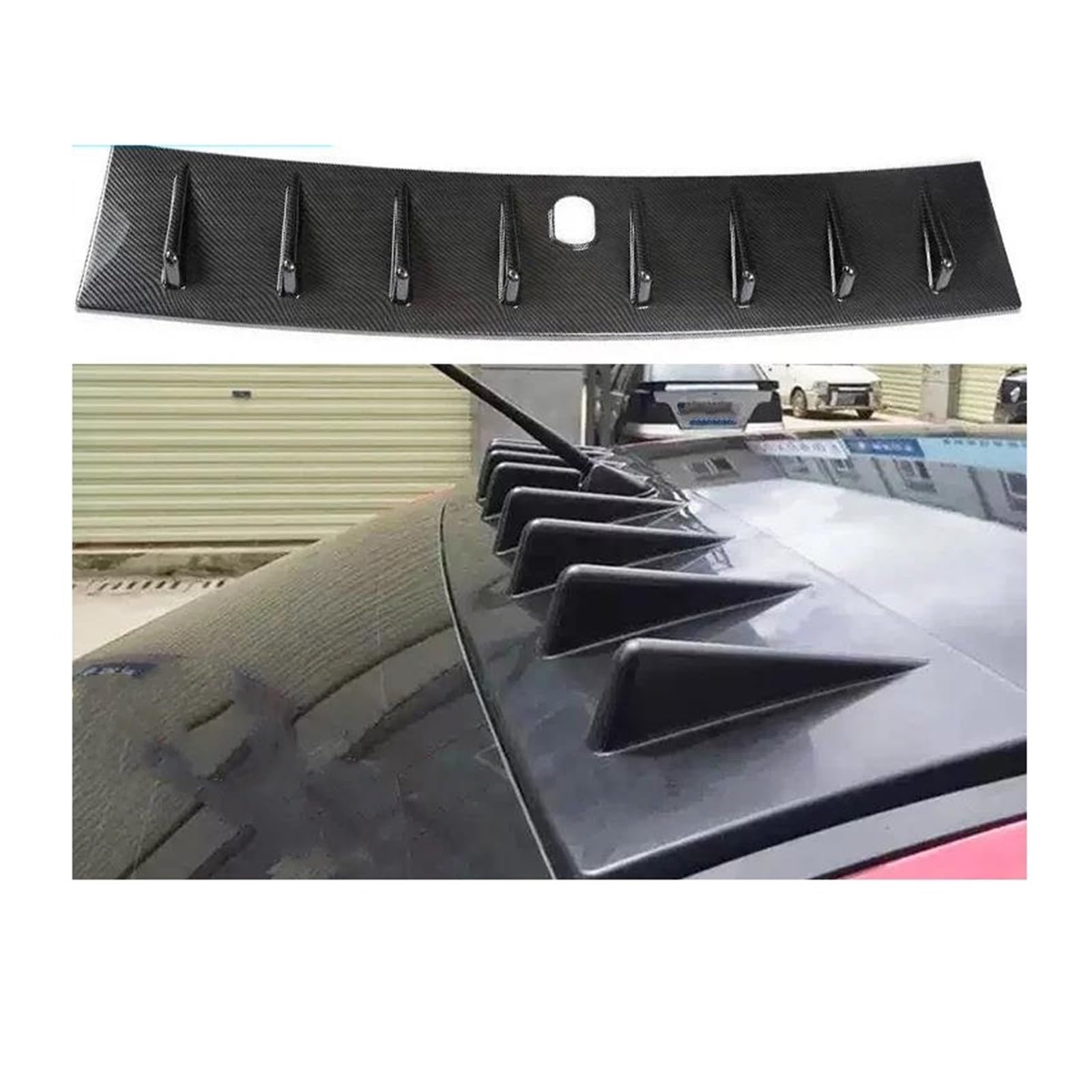 Heckflügel Hinten Fenster Dach Spoiler Flügel Auto Styling Für Mitsubishi Für Lancer Für EX Dach Spoiler 2009-2016 ABS Material Spoiler Flügel (Farbe : Glossy Black) von AYOK