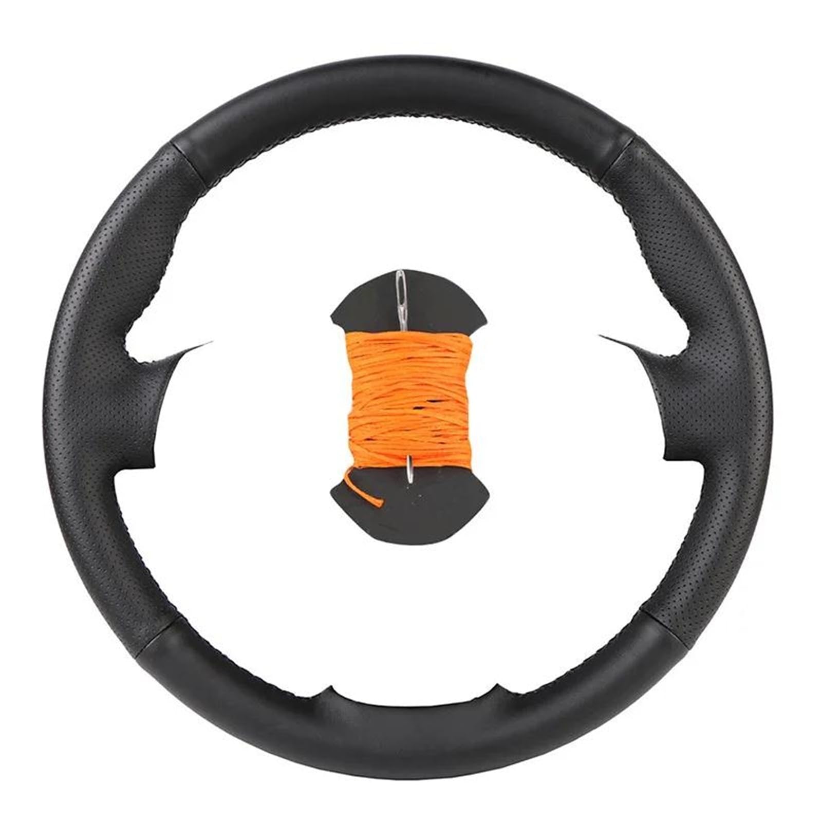 Lenkrad Abdeckung DIY Angepasst Auto Lenkrad Abdeckung Für Hyundai Für Santa Fe 2006-2012 Auto Künstliche Leder Lenkung Wrap Lenkradschoner(Orange) von AYOK