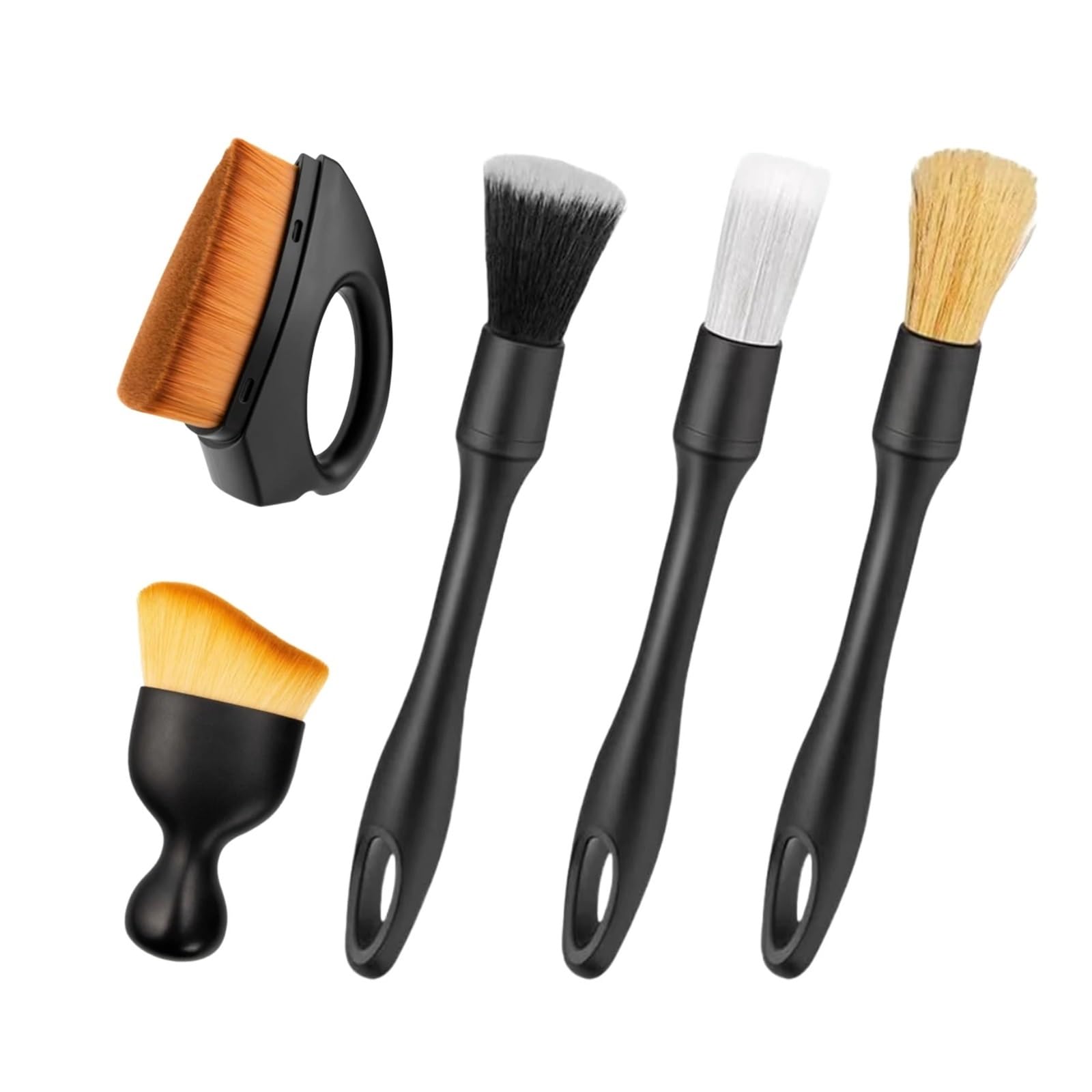 VNJUGF 4-5-teiliges Auto-Detailing-Bürstenset, Klimaanlagen-Entlüftungsreinigung, Fugenkehr-Staubwedel, Auto-Innenraum mit Bürste, Autowaschwerkzeug wanglan(5PCS Brush Set B) von AYRTEGI