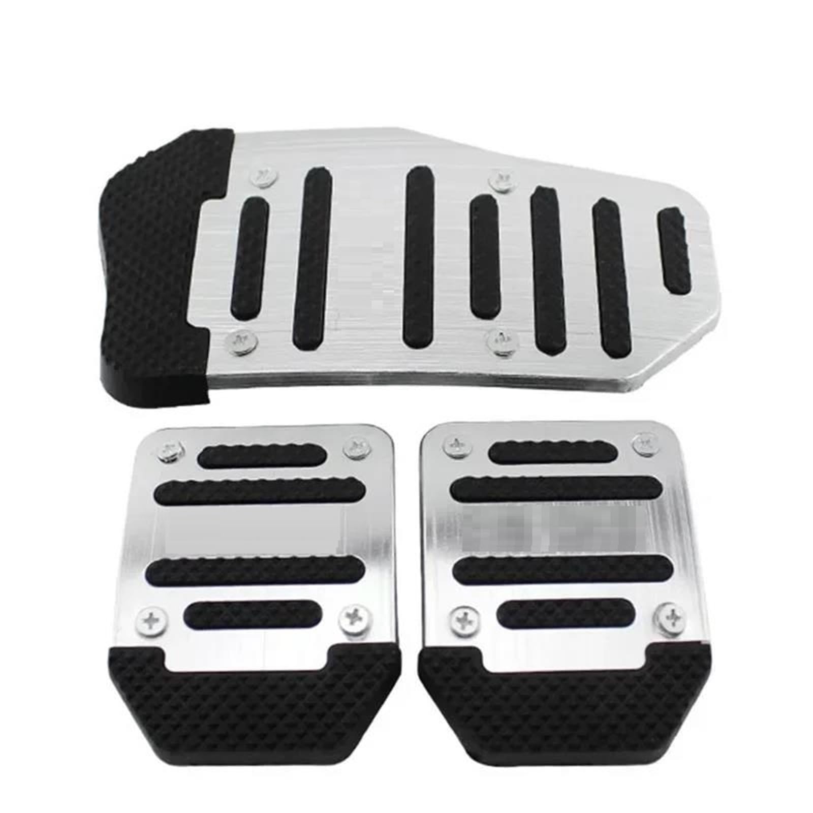 3Pcs Universal Racing Manuelle Nicht-Slip Fuß Pedal Pad Abdeckung Aluminium Automatische Getriebe Bremse Beschleuniger Auto Innen Zubehör(Silver) von AYUNCAI