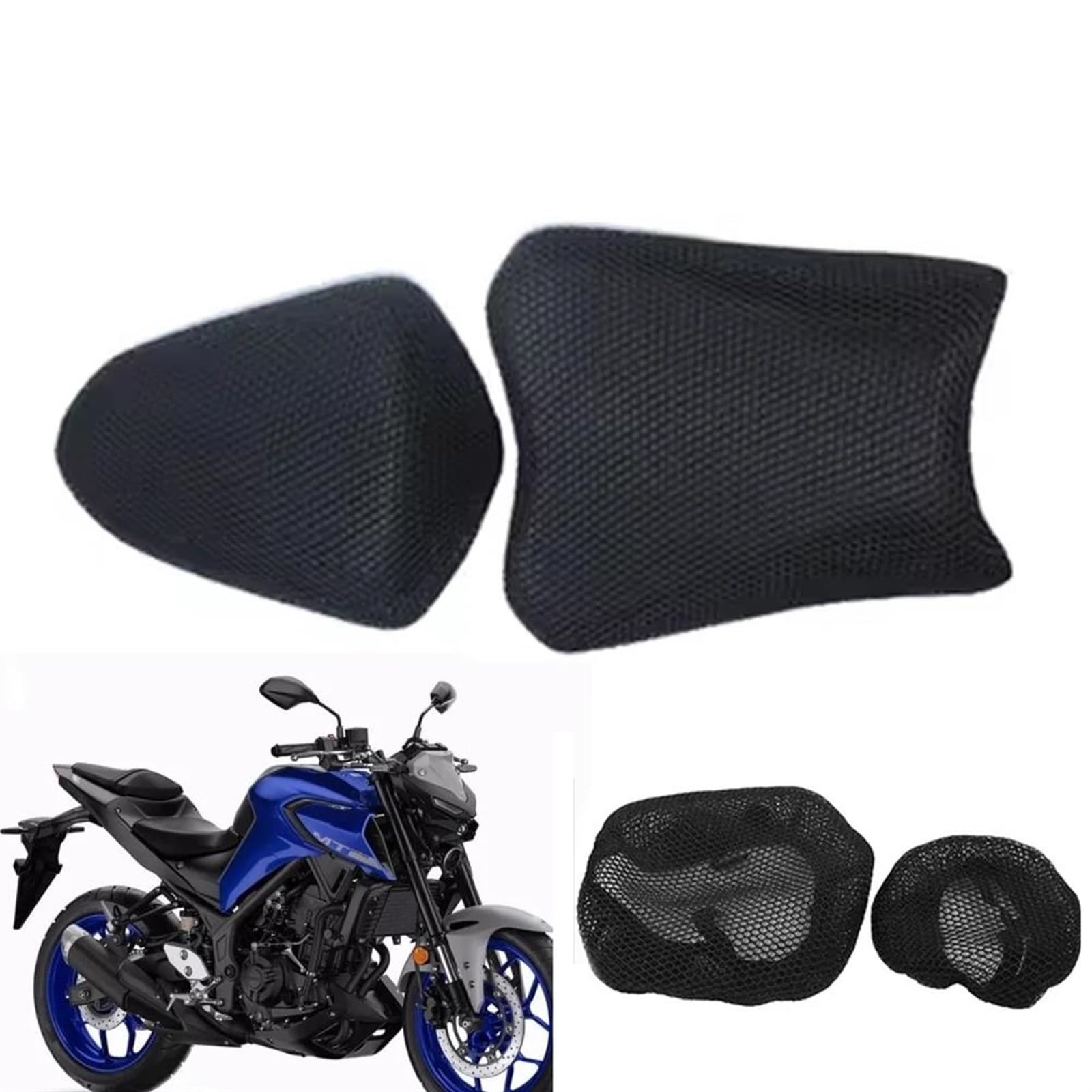 AYUNCAI Atmungsaktives Mesh Für MT03 MT07 MT-03 Mt-07 Motorrad 3D Mesh Sitzbezug Wärmedämmung Sitzkissenbezug Schutz von AYUNCAI