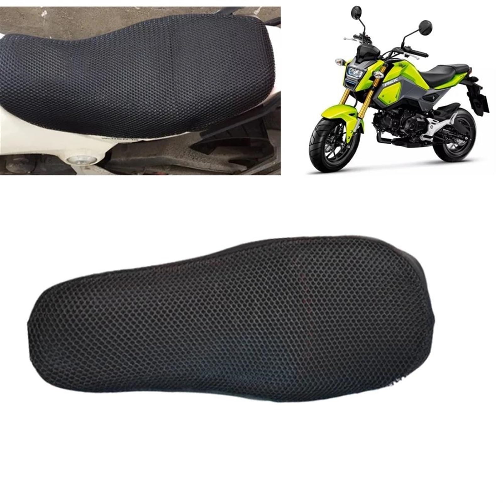 AYUNCAI Atmungsaktives Mesh Motorrad 3D Atmungsaktive Mesh Sitzkissen Abdeckung Schutz Sitz Abdeckung Für MSX125 Grom MSX 125 SF 125SF Msx125sf von AYUNCAI