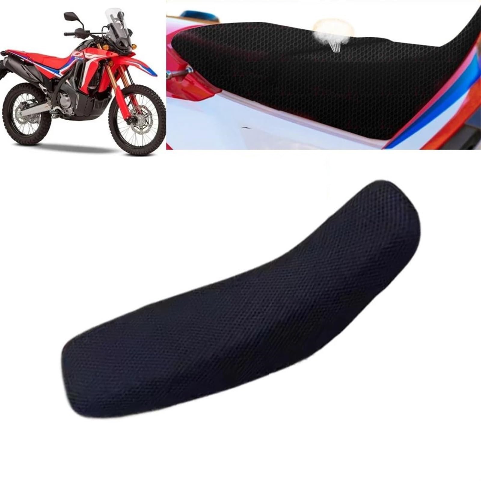 AYUNCAI Atmungsaktives Mesh Motorrad 3D Atmungsaktive Sonnenschutz Mesh Schutz Kissen Sitz Abdeckung Für CRF 300L CRF300L Sitz Gugel von AYUNCAI