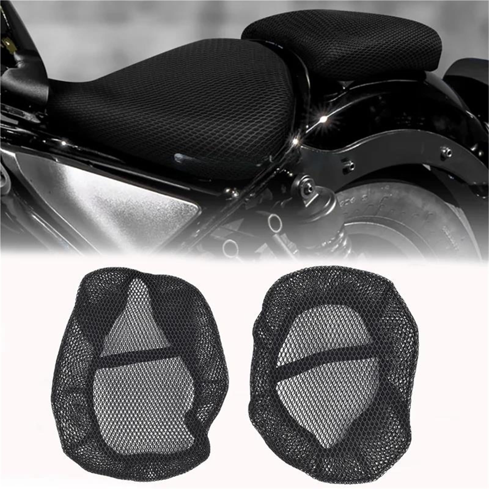 AYUNCAI Sitzbezug Neue Coole 3D-Mesh-Motorrad-Moped-Roller-Sitzbezüge, Kissen, rutschfest, Wasserdicht, Für Rebel CMX 1100 500 300 2017–2021 von AYUNCAI