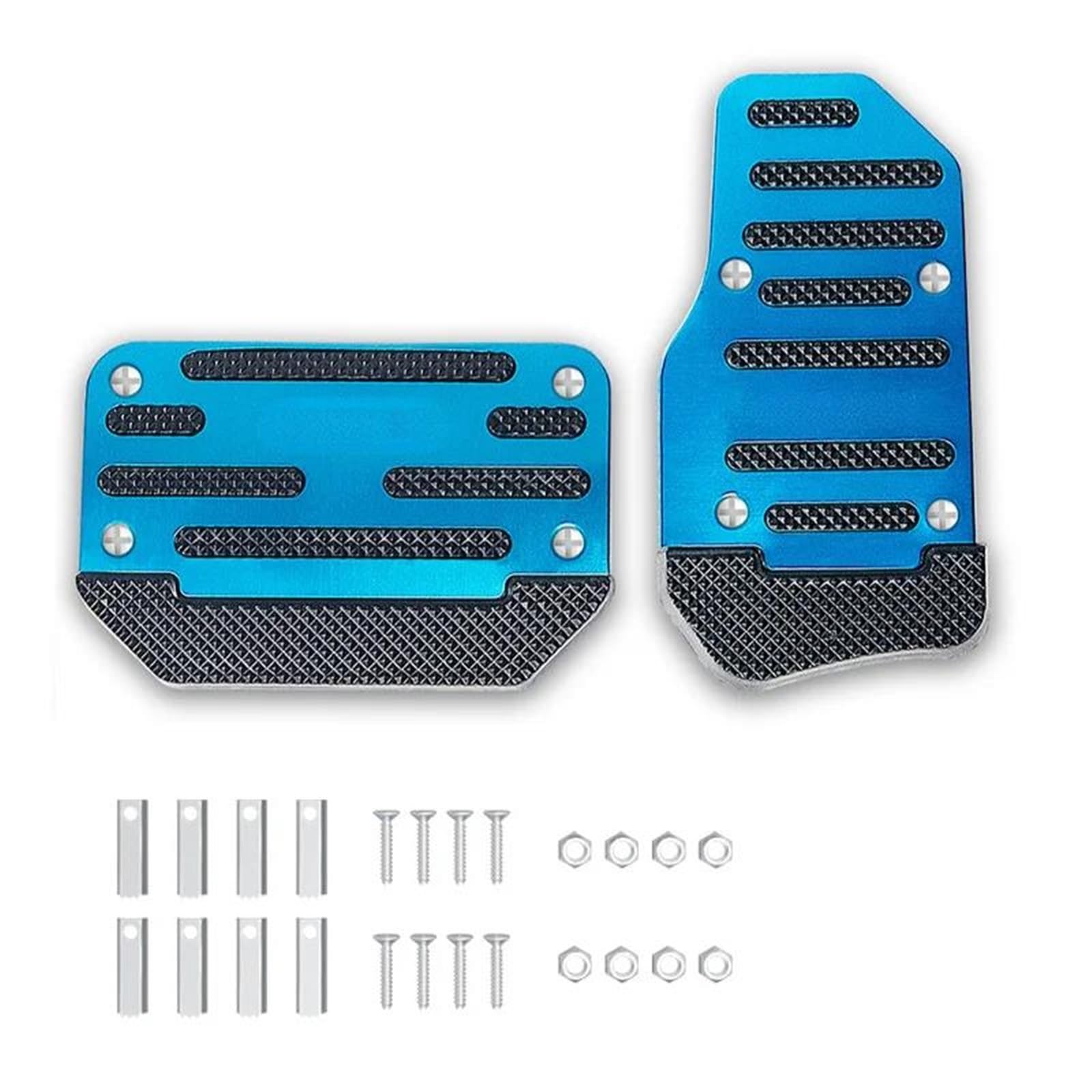 Aluminium Auto Pedal Abdeckung Automatikgetriebe Bremsbelag Set Auto Innen Zubehör Zubehör Werkzeuge ﻿ Verbesserte Neue Anti Slip(Blue) von AYUNCAI