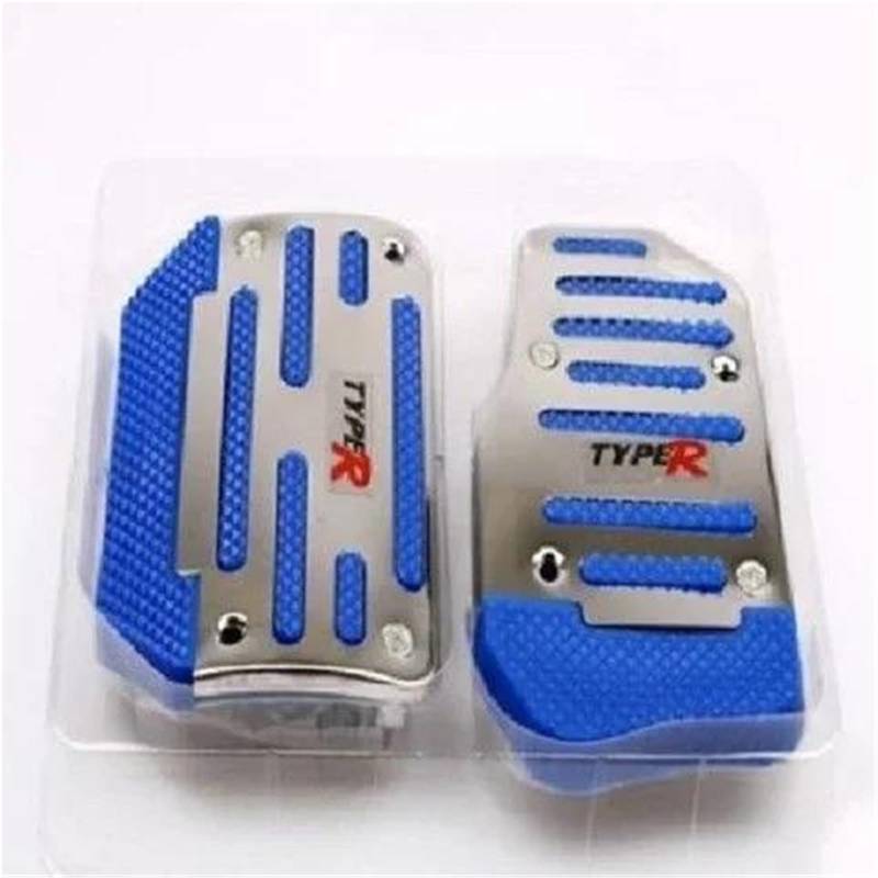 Auto Gaspedal Geändert Universal Kupplung Aluminium Legierung Bremse Nicht-slip Fuß Pedal Nicht-slip Matte Auto Zubehör(Automatic blue) von AYUNCAI