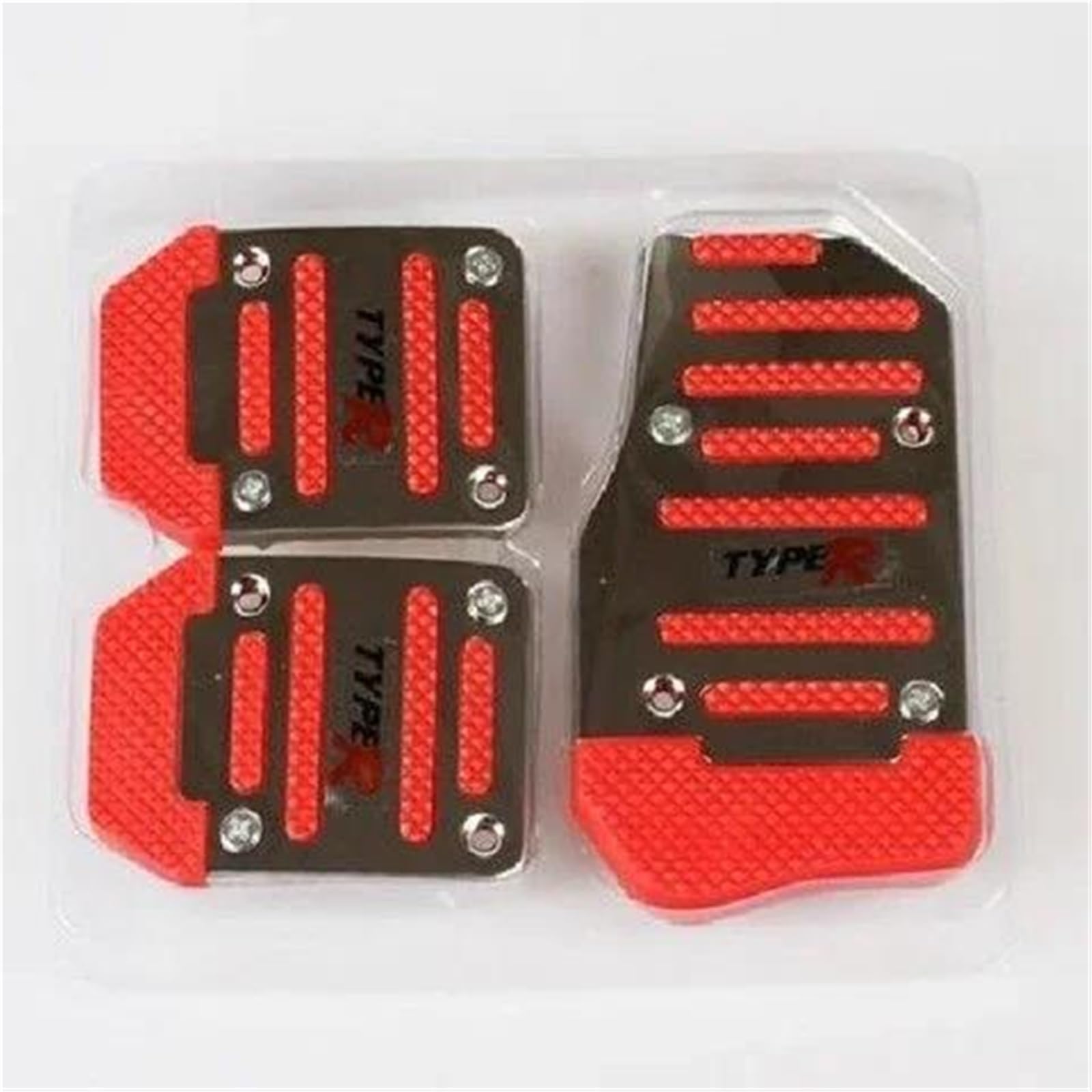 Auto Gaspedal Geändert Universal Kupplung Aluminium Legierung Bremse Nicht-slip Fuß Pedal Nicht-slip Matte Auto Zubehör(Manual red) von AYUNCAI