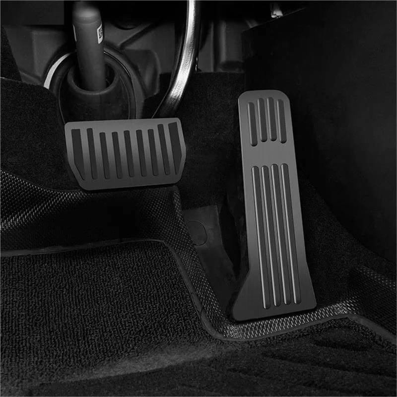 Kraftstoff Gas Pedal Bremspedal Abdeckung Interne Schutzhülle Auto Zubehör 2 Stücke Auto Pedale Aluminium Legierung Für ZEEKR 001 2021-2025(Black) von AYUNCAI