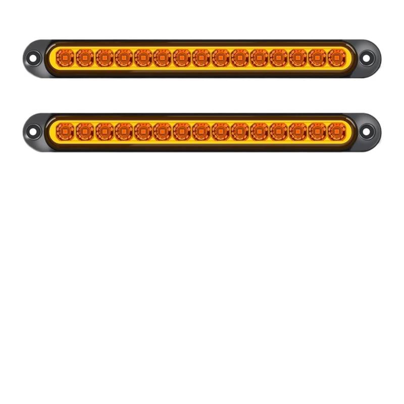 Dritte Bremsleuchte,Bremslicht 2 STK Universal Rücklicht for Anhänger LKW Pickup - Brems-/Stopp-/Blinker 12V-24V Lichtleiste(Amber 2PCS) von AYXAMO