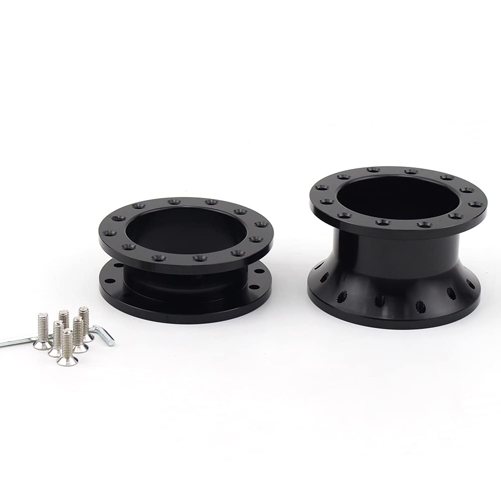 Lenkrad Schnellspanner，Lenkrad Schnellverschluss 30mm 50mm Aluminium-Lenkrad Nabenadapter aus Kit Lenkrad Spacer for Universal Auto(30mm Black) von AYXAMO