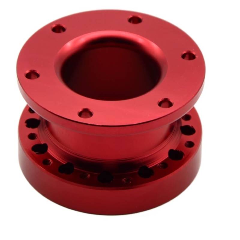 Lenkrad Schnellspanner，Lenkrad Schnellverschluss Universal-Lenkradnabe-Spacer Höhe 51mm Lenkrad Hub Kit Adapter Spacer(Red) von AYXAMO