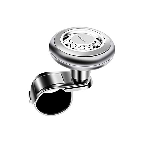 Lenkradknauf，Lenkknauf Auto-Lenkrad-Drehknopf Griff Ball Booster Ball-Auto-Griff-Drehknopf Helper Car-Styling-Zubehör(Silver) von AYXAMO