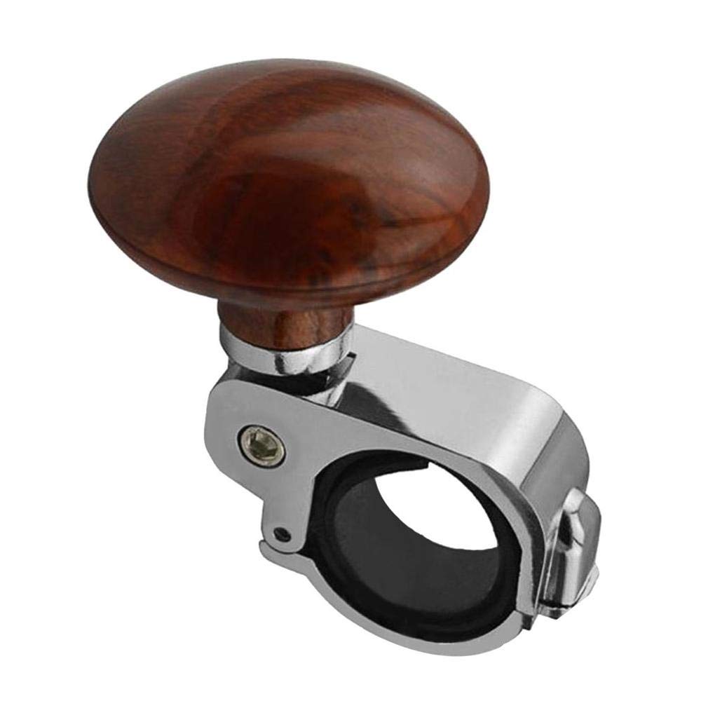 Lenkradknauf，Lenkknauf Auto Styling Platin Power Griff Lenkrad Metall Assisted Ball Booster Spin Knob Clamp Fit Für Universal Autos(Brown) von AYXAMO