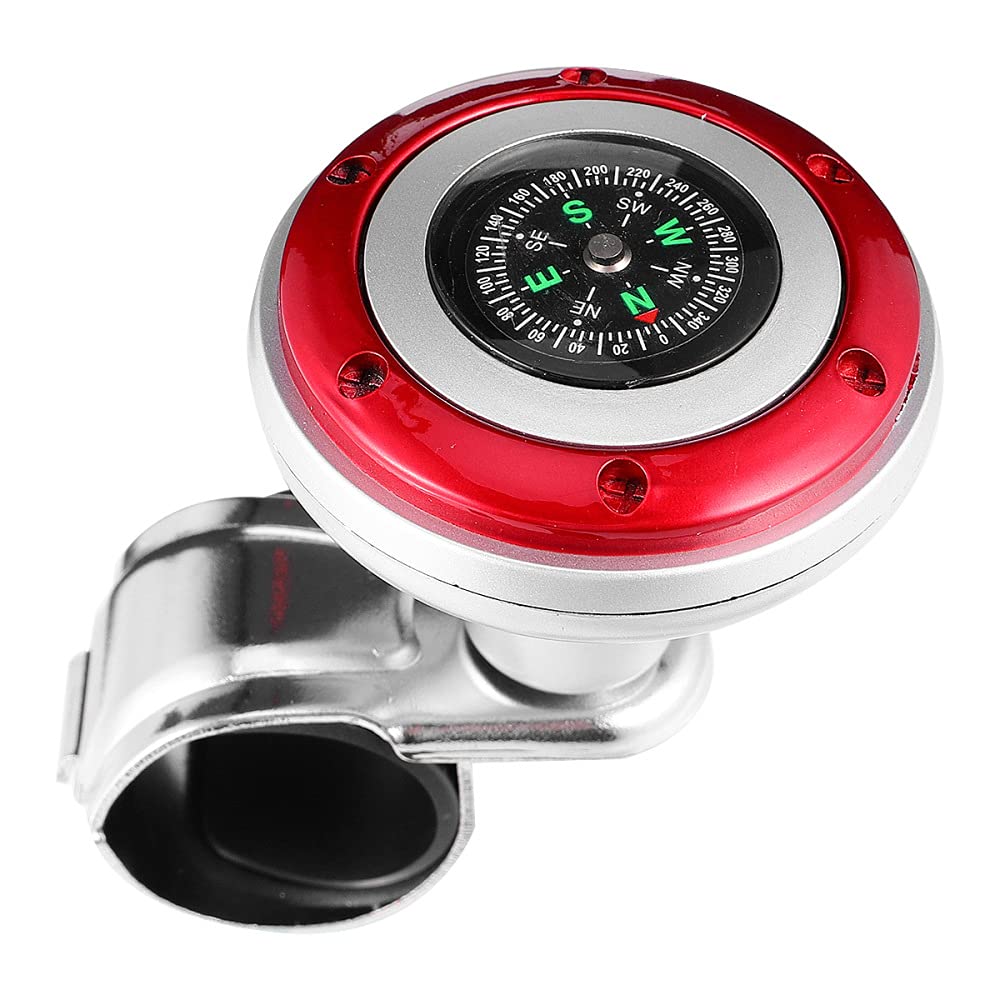 Lenkradknauf，Lenkknauf Lenkrad assistiv Kugel Power Booster Ball Spinner Lenkgriff Radknopf für Auto Fahrzeug Lenkrad Auto(Red) von AYXAMO