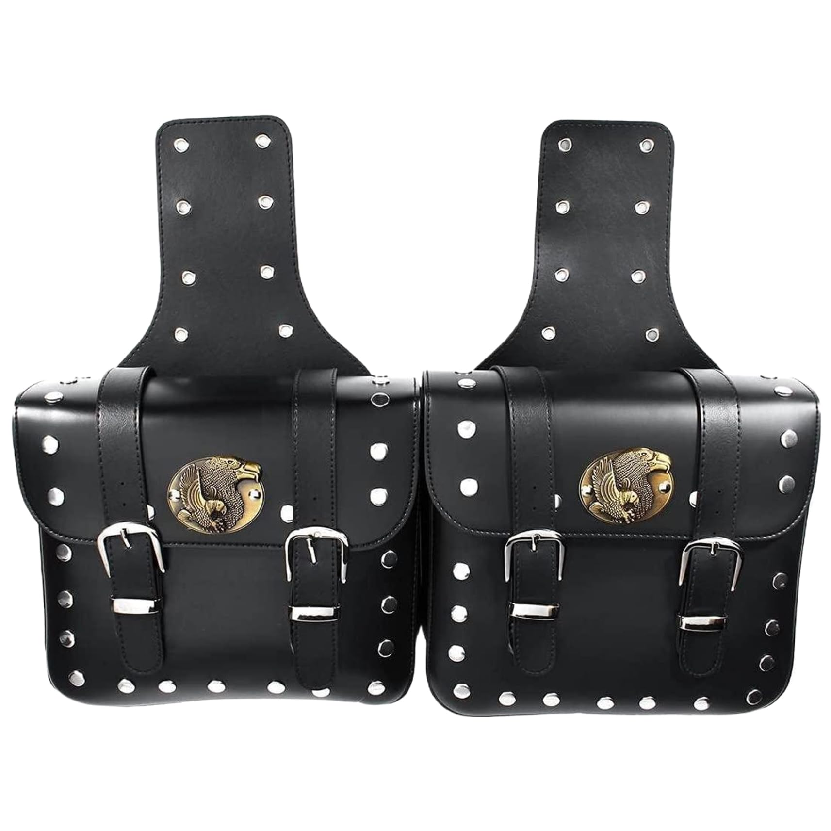 AZIDWERYQ 2pcs Motorrad-Satteltaschen, 13x11x4 weiches PU-Leder-Motorrad-Tank-Tank mit Metallschnallen, kräftigende Maschinengepäck gegen die meisten Motorradmodells Sattelbeutel Motorräder von AZIDWERYQ