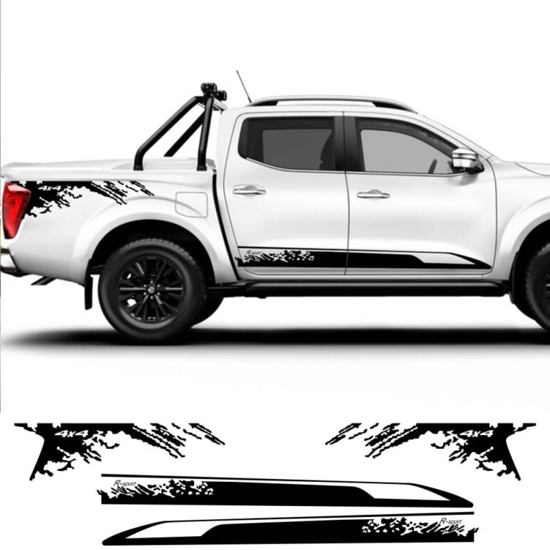 2pcs Auto Seite Aufkleber stilvoll, für Nissan NAVARA NP300 Auto Vinyl Film Dekoration Aufkleber DIY Sport Styling Auto Tuning Zubehör von AZIKEN