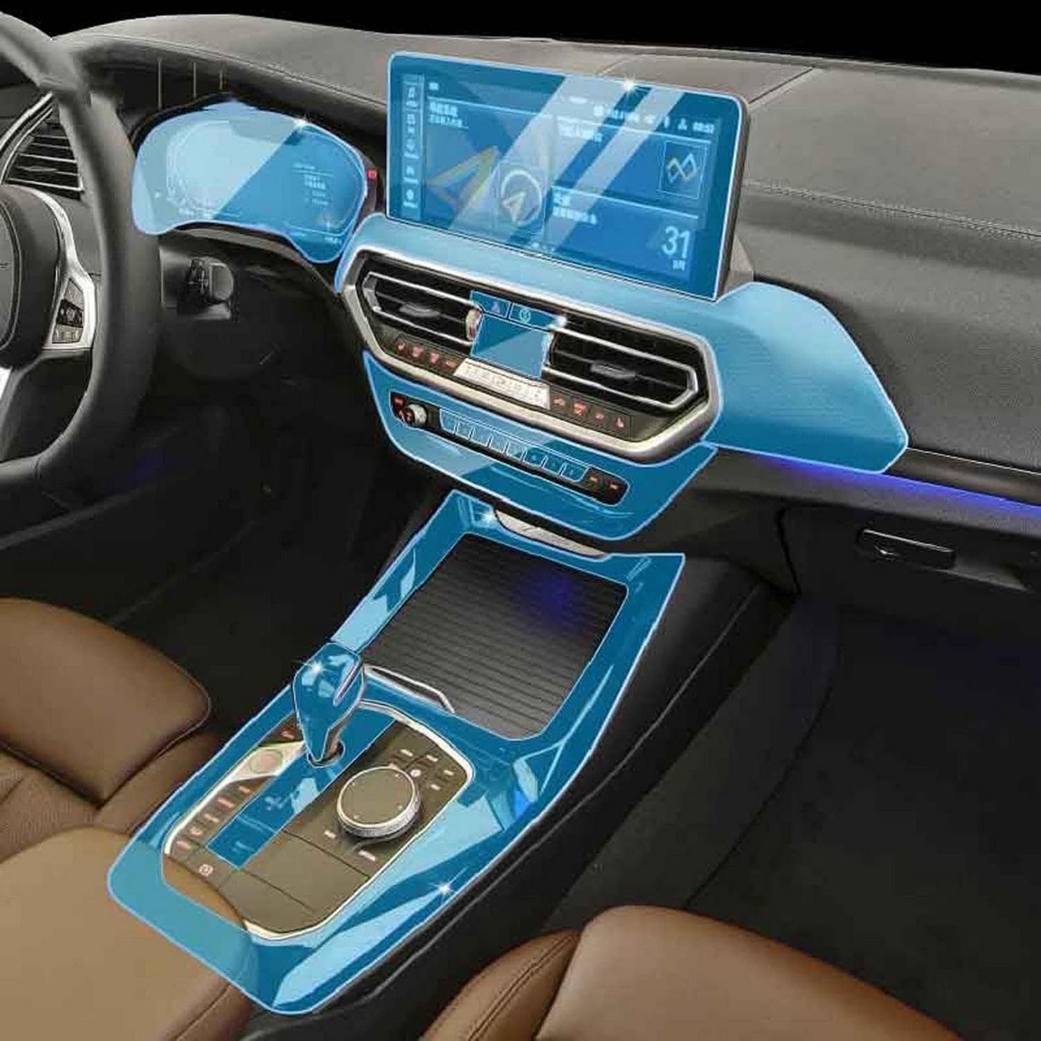 AZMINI Auto-Innen-Mittelkonsole TPU-Schutzfolie, für BMW G01 X3 2022 von AZMINI