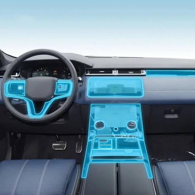 AZMINI Automotive Interior Piano Board Schutzfolie TPU Klar Selbstklebend Lackfolie Kratzfest für Range Rover Velar 2022 2024 von AZMINI