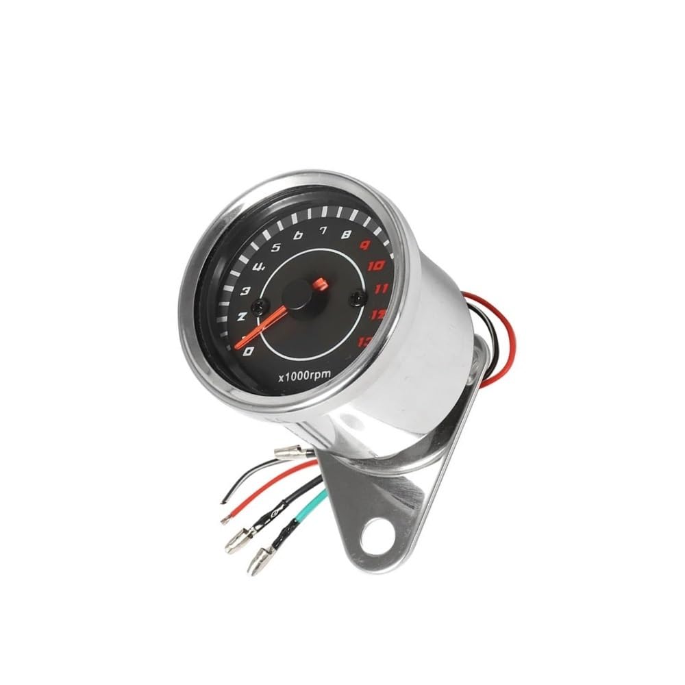 AZSUL Drehzahlmesser Motorrad Universal Zubehör Tachometer 1000rpm Meter Gauge Tachometer Teile Für 12V Für Motorrad von AZSUL