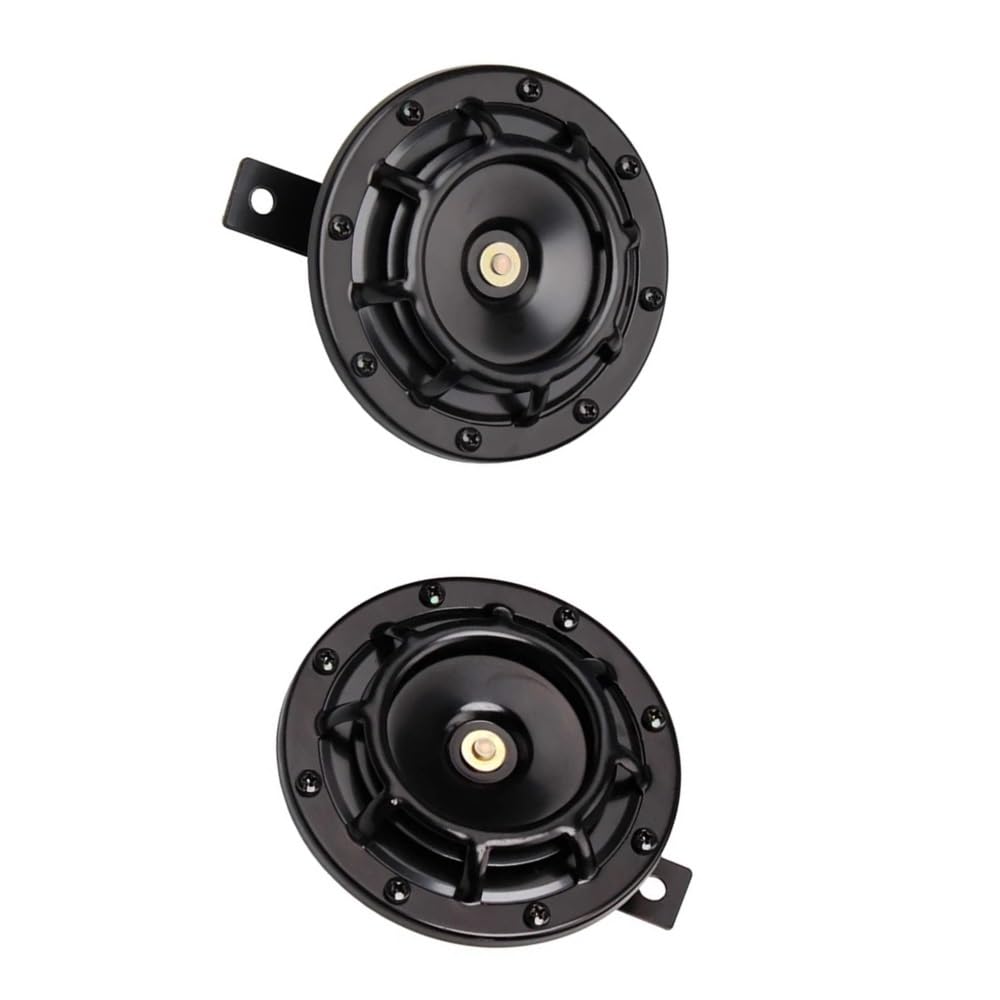 AZSUL Tiefton Horn Für 12V Für Motorrad Für Auto Laut Kompakte Ton Horn Auto Zubehör Disc 115DB Lauter Sound Horn Kit von AZSUL