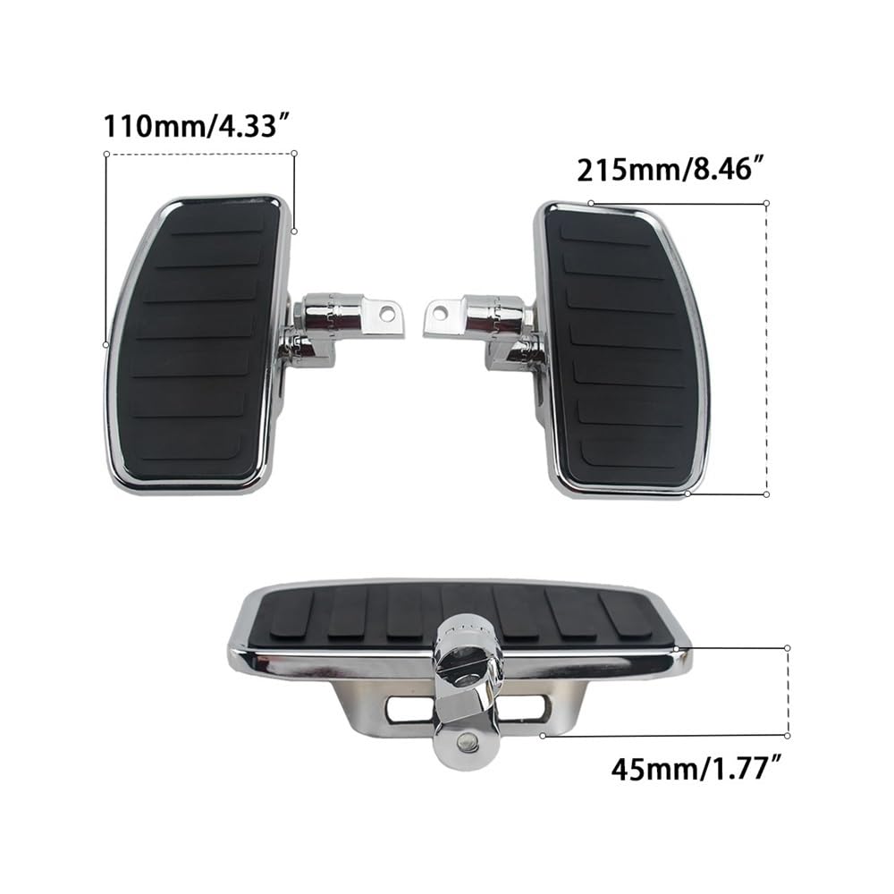 Pedal Pad Fußstütze Motorrad Vorne Verstellbare Trittbrett Fußstütze Pad Für XVS1100 Für XVS400 Für XVS250C Für VTX1300 Für VTX1800 Für VL400 von AZSUL