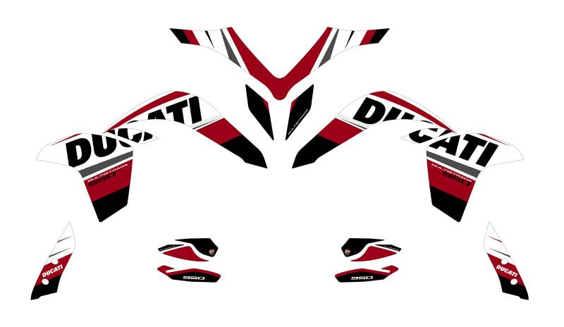 Aufkleber-Set für Ducati Multistrada 950 2017-2018 FS-MULTI-950-17-18-L (weiß) von AZgraphishop