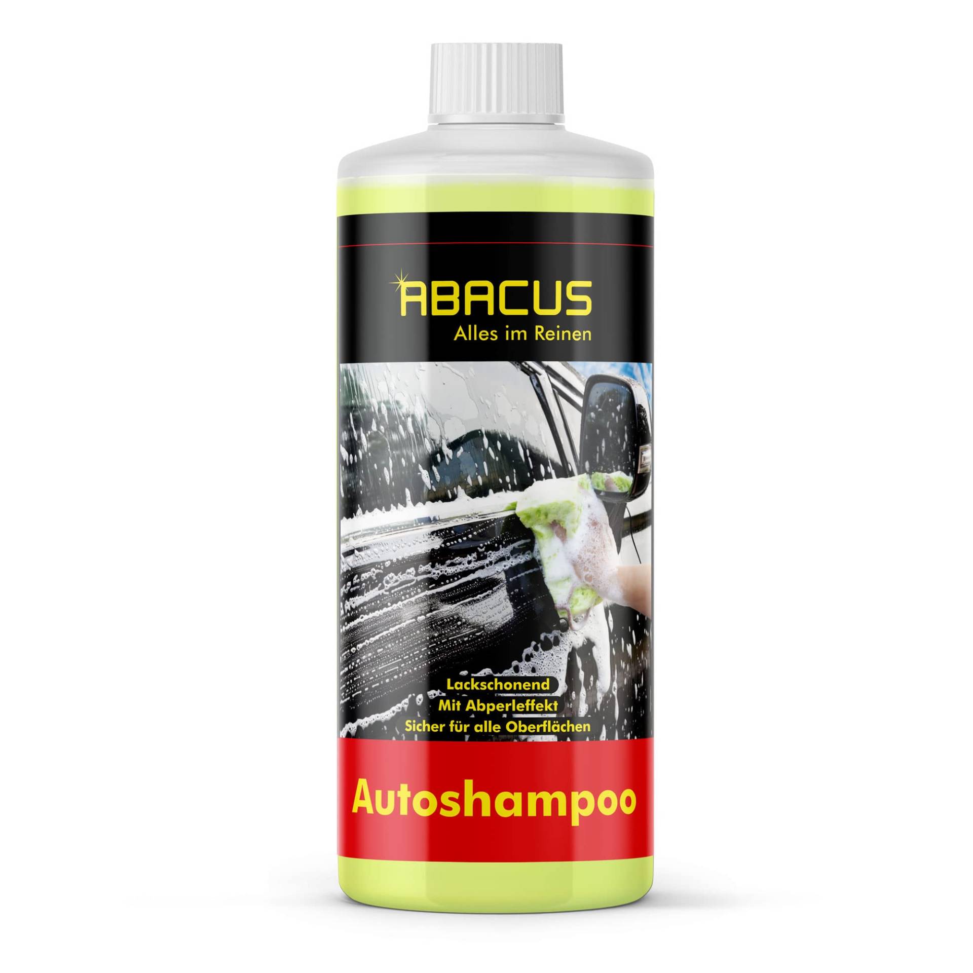 ABACUS® Autoshampoo Konzentrat mit Lotus-Effekt, extrem ergiebig 1:300, Autohandwäsche Abperleffekt, KFZ-Shampoo, Auto Handwäsche, Auto-Shampoo, Autoreinigungsmittel – Autoshampoo 1000 ml von ABACUS
