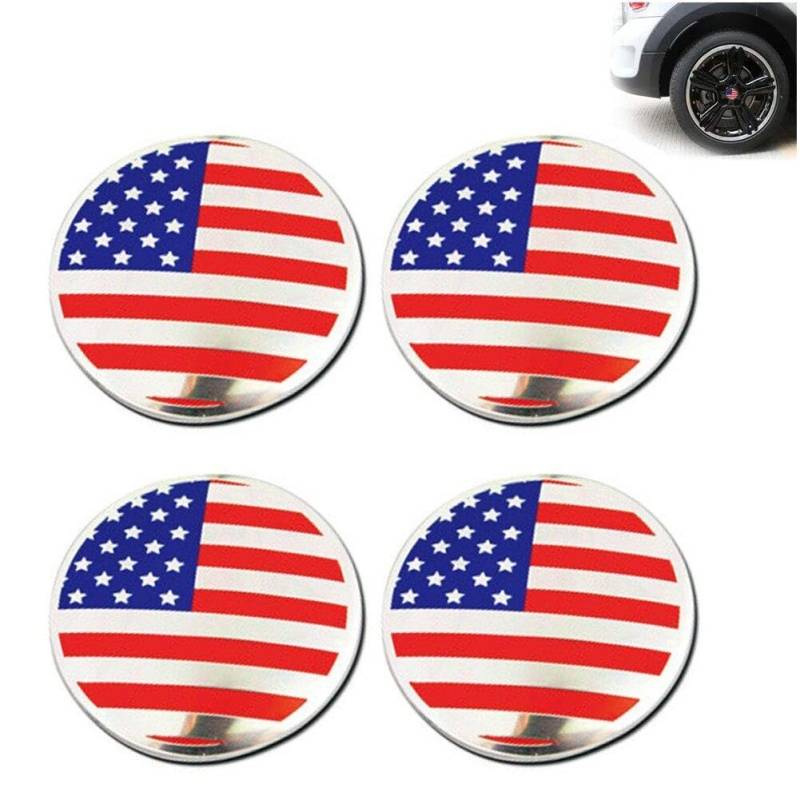 4 Teile/Satz Auto Rad Center Hub Caps Aufkleber Amerika Flagge 3D Gewölbte Aufkleber Für Auto Auto Rad Center Hub Caps von Abbdbd