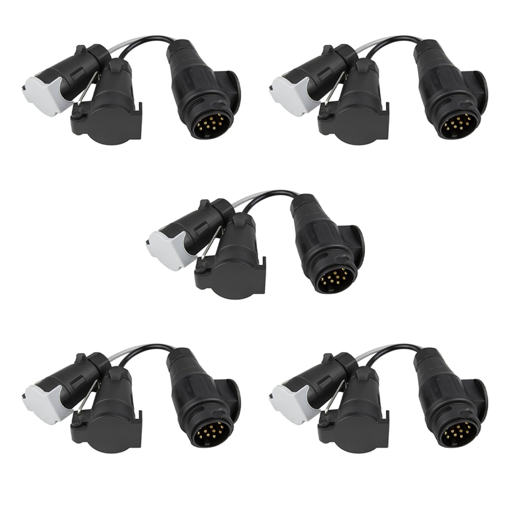 Abledance 5X Abschleppen Adapter 13-Poliger Stecker auf 7-Polige 12N + 12S Steckdose AnhäNger Kupplung Adapter Kabel für AnhäNger, Wohnwagen von Abledance