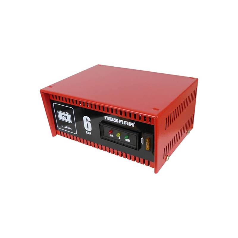 Absaar 635606 Batterie Ladegerät 6A 12V, Schwarz/rot von Absaar