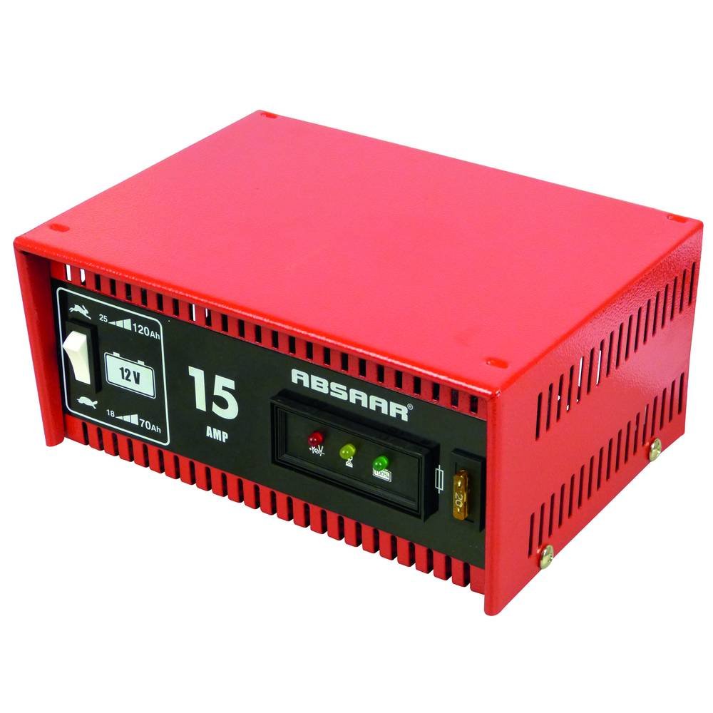 Batterie 635615 Ladegerät 15A 12V NORMAL/S, Schwarz/Rot von Absaar