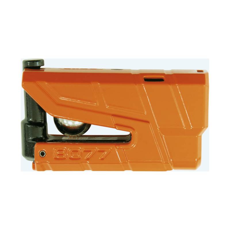 ABUS Bremsscheibenschloss Granit Detecto XPlus 8077 - Motorradschloss mit Alarm, Leuchtschlüssel und XPlus Zylinder - ABUS-Sicherheitslevel 18 - Orange von ABUS