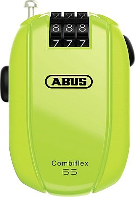 Abus Combiflex StopOver/Break/Rest/Trip, Kabelschloss - Neon-Gelb - 65 cm von Abus