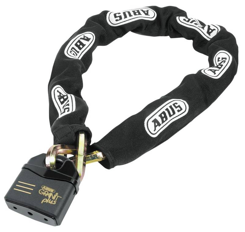 ABUS Schloss-Ketten-Kombi GRANIT™ Power Chain 37RK/80 14KS Black Loop – Kettenschloss für Motorräder und Bootstrailer – ABUS Sicherheitslevel 20 von ABUS